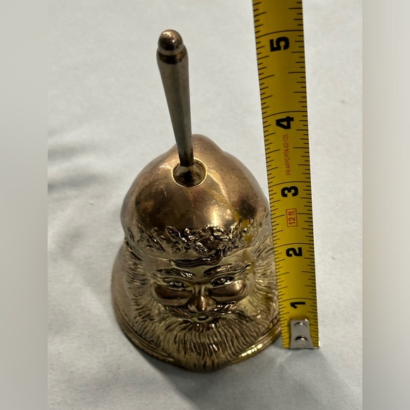 Heavy gold metallic Santa bell - Picture 3 of 9